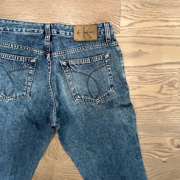 Vintage Calvin Klein Jeans flare leg jean double stone wash size 1 - Picture 2 of 11